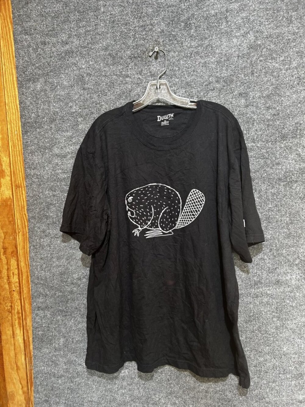 Duluth Trading Co Shirt Mens XL Black Beaver Graphic Longtail Tee Tagless Casual